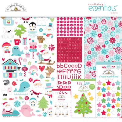 Doodlebug Let It Snow Designpapier - Essentials Kit